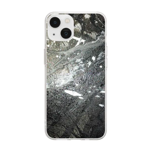 黒 Soft Clear Smartphone Case