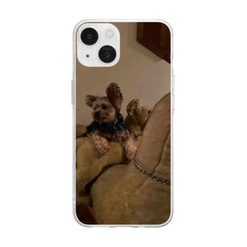 ヨーキー on the dog Soft Clear Smartphone Case