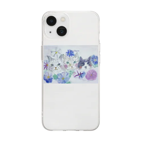 朝顔とみるちょこもーたん Soft Clear Smartphone Case