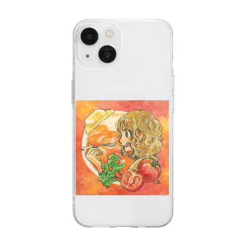 バターチキンカレー Soft Clear Smartphone Case