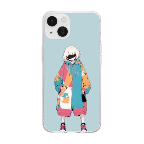 BLINDFOLD GIRL Soft Clear Smartphone Case