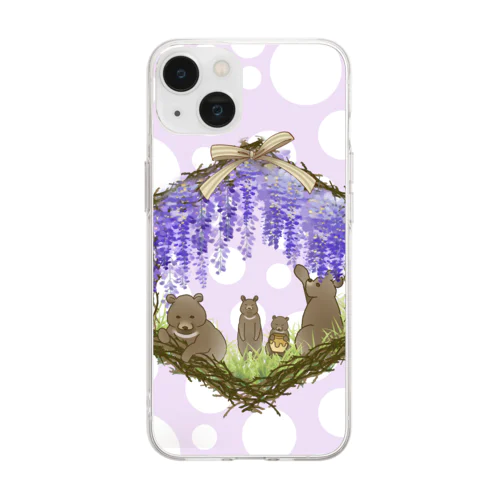 ふじベアさん　ケース Soft Clear Smartphone Case