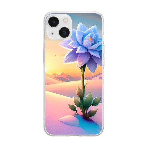 雪原の雪花 Soft Clear Smartphone Case