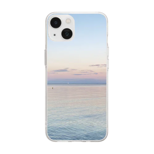 北欧　空と海のグラデーション Soft Clear Smartphone Case