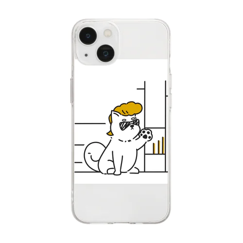 ワンキー犬 Soft Clear Smartphone Case