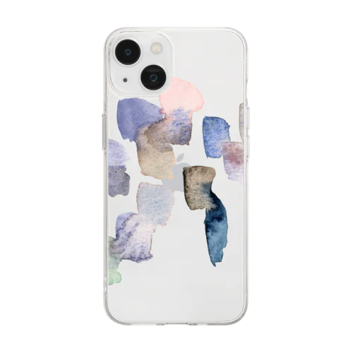 水彩ペイント・くすみ系ニュアンスカラー Soft Clear Smartphone Case