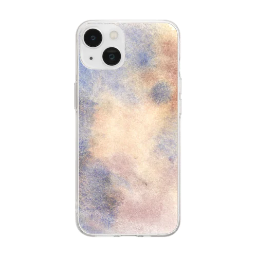 水彩ペイント・月の裏側 Soft Clear Smartphone Case