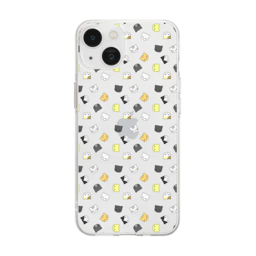 にゃんこまみれ❤️ Soft Clear Smartphone Case