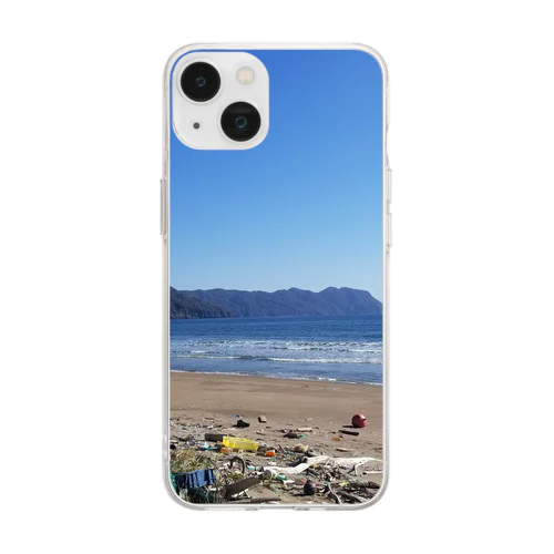 シズカリ海岸 Soft Clear Smartphone Case