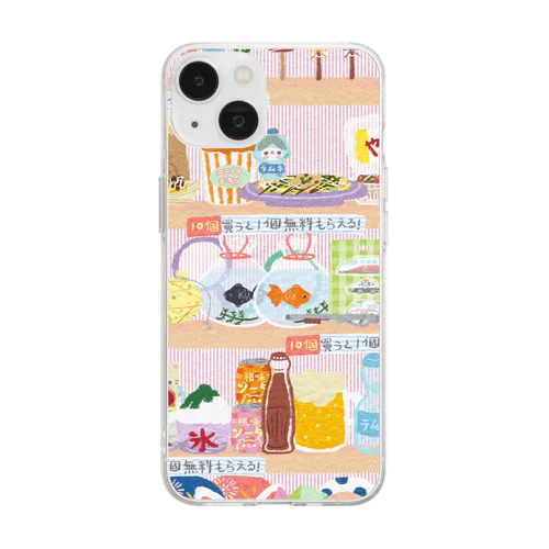 夏祭り Soft Clear Smartphone Case