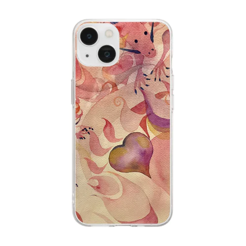 ピンクドラゴン Soft Clear Smartphone Case