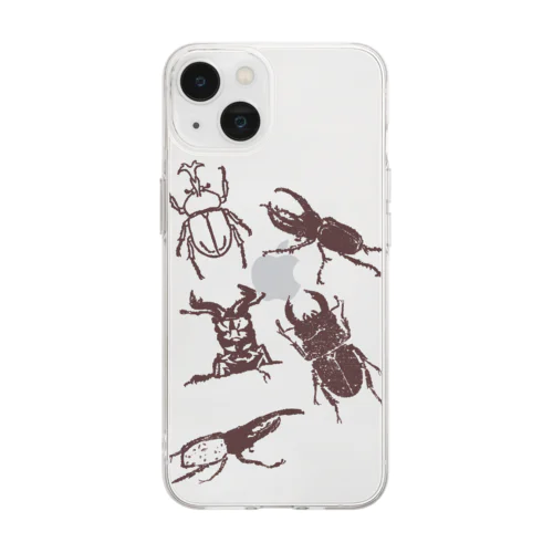 カブトムシとクワガタ Soft Clear Smartphone Case