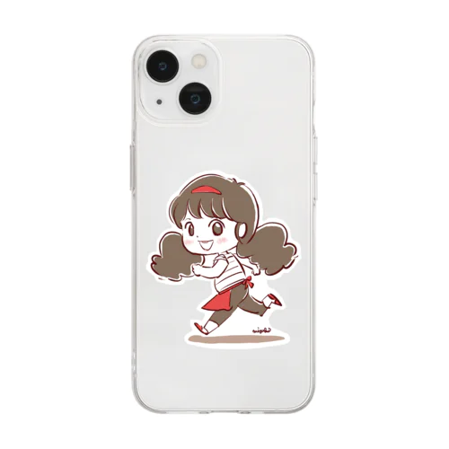 店主、走る Soft Clear Smartphone Case