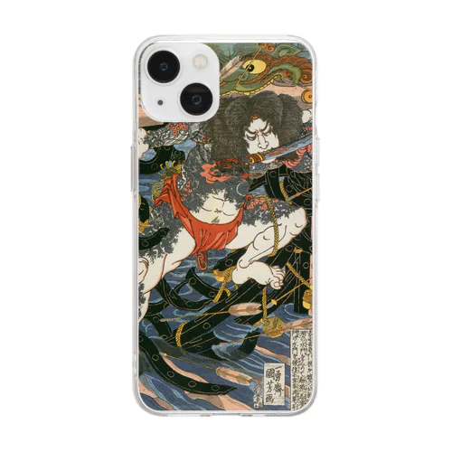 浮世絵：歌川国芳_水滸伝豪傑 浪裏白張順 Soft Clear Smartphone Case