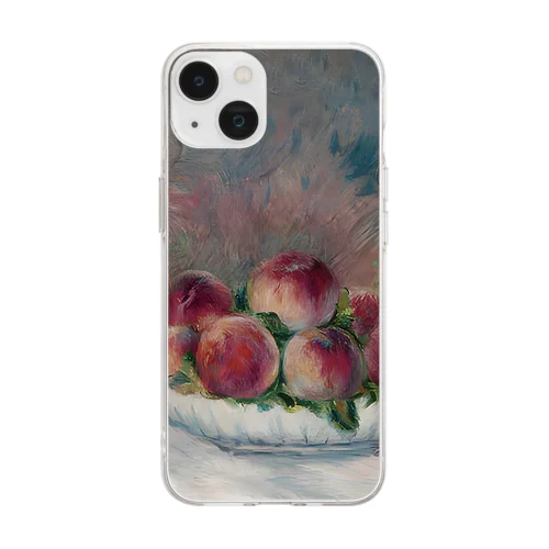 ルノワール 桃 スマホケース ソフトクリアケース 人気おしゃれ絵画iPhoneケース 透明 Soft Clear Smartphone Case