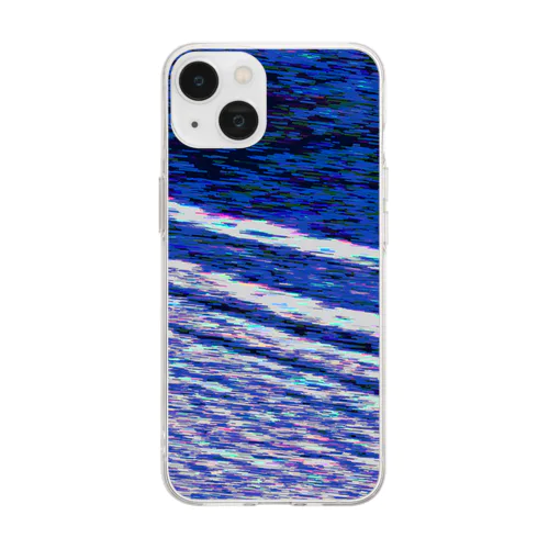 波打ち際（夜） Soft Clear Smartphone Case