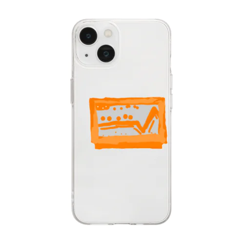 オレンジなカセット Soft Clear Smartphone Case