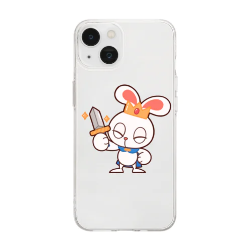 ぽっぷらうさぎ(勇敢！) Soft Clear Smartphone Case