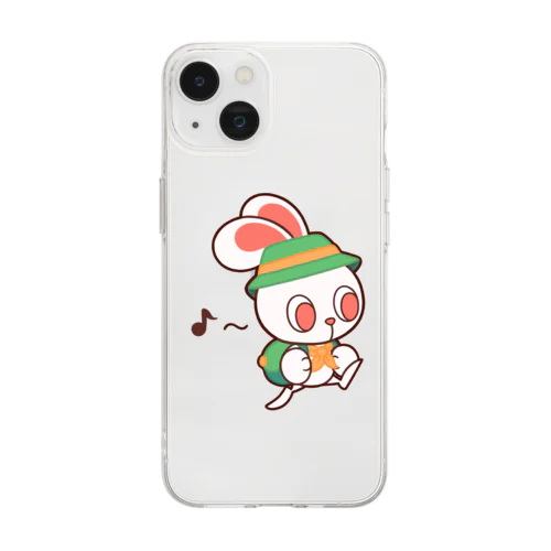 ぽっぷらうさぎ(ハイキング) Soft Clear Smartphone Case