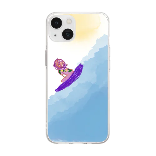 波待ち Soft Clear Smartphone Case