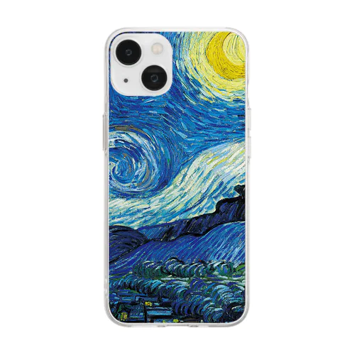 ゴッホ 星月夜 スマホケース ソフトクリアケース 人気おしゃれ絵画iPhoneケース 透明 Soft Clear Smartphone Case