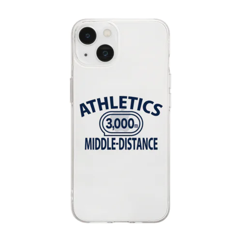 3000メートル競走・中距離走・陸上競技・3000m走・トラック競技・オリジナル・デザイン・Tシャツ・陸上部・中学男子・男子・女子・入賞・応援・日本人・陸上魂・トレーニング・実力・長距離 Soft Clear Smartphone Case