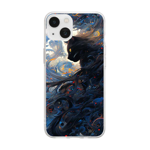 黒猫-妖(AYAKASHI)- Soft Clear Smartphone Case