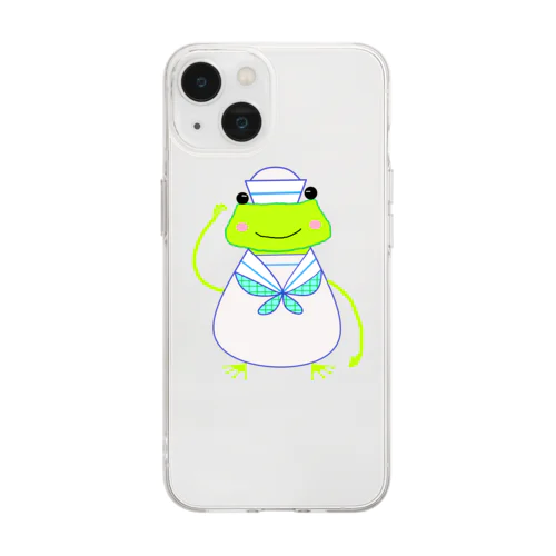 カエルちゃん水兵さん Soft Clear Smartphone Case