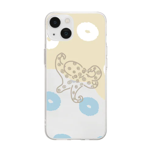 毒色オオマルモンダコちゃん（透明） Soft Clear Smartphone Case