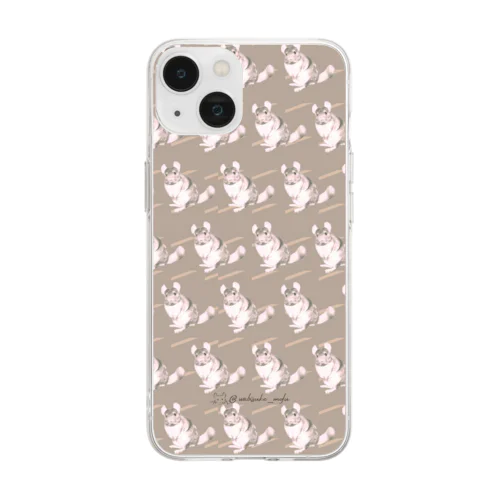 チンチラわびすけ びっくり！ Soft Clear Smartphone Case