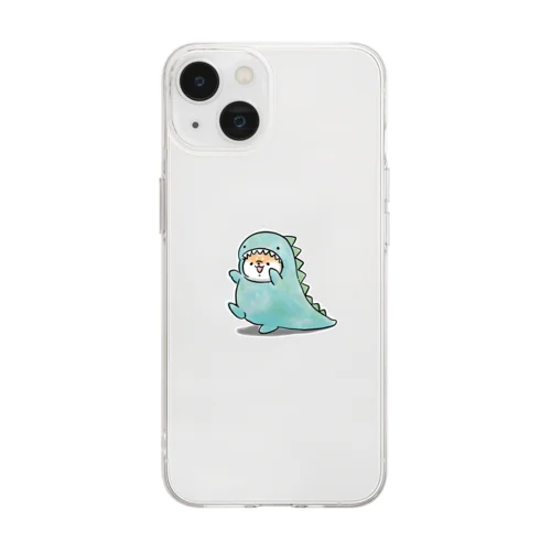 ほんわかしばいぬ(恐竜) Soft Clear Smartphone Case