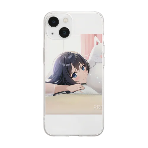 無題の少女1 Soft Clear Smartphone Case