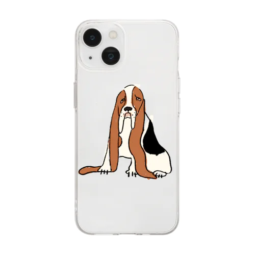 バセットハウンド犬 Soft Clear Smartphone Case