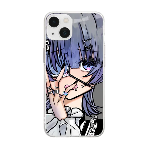 病み系ウルフ女子ちゃん Soft Clear Smartphone Case