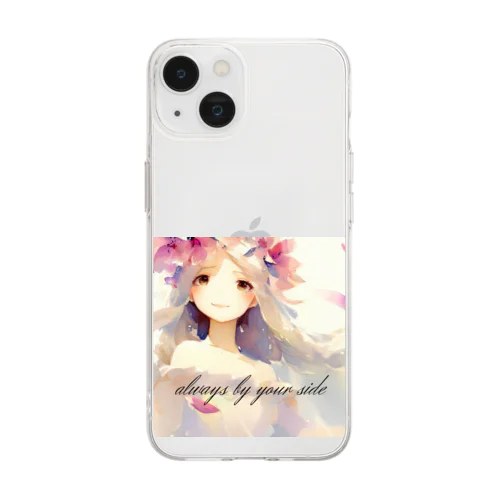 水彩画少女 Soft Clear Smartphone Case