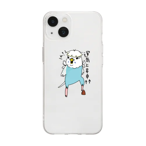 運気UP【羽衣セキセイインコ２】 Soft Clear Smartphone Case