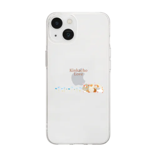 キンカチョウのネモフィラデザイン Soft Clear Smartphone Case