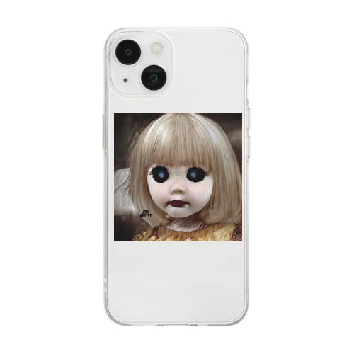 怖い幼女の西洋人形 Soft Clear Smartphone Case