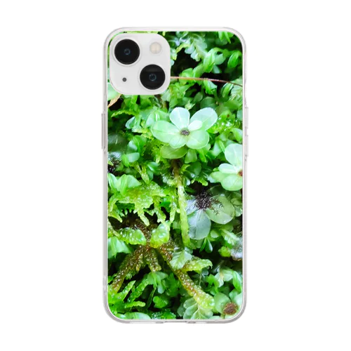 お花型の苔 Soft Clear Smartphone Case