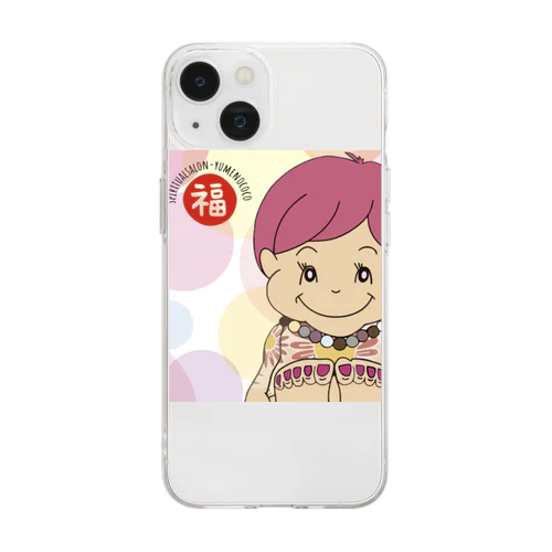 開運ビリここちゃん Soft Clear Smartphone Case