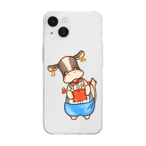 ウシとカニ「なかよし」 Soft Clear Smartphone Case