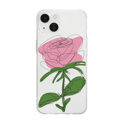 my ROSE ピンク Soft Clear Smartphone Case