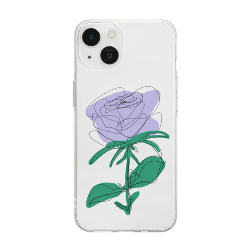 my ROSE パープル Soft Clear Smartphone Case