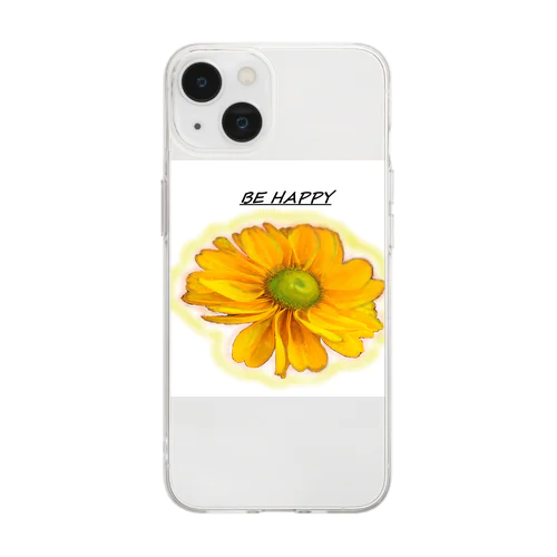 BE  HAPPY Soft Clear Smartphone Case
