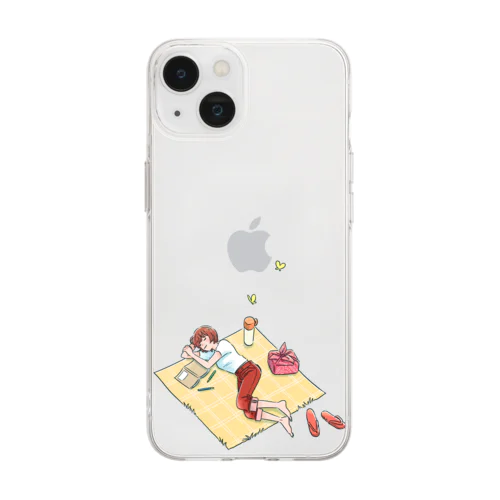 うたた寝ピクニック赤 Soft Clear Smartphone Case