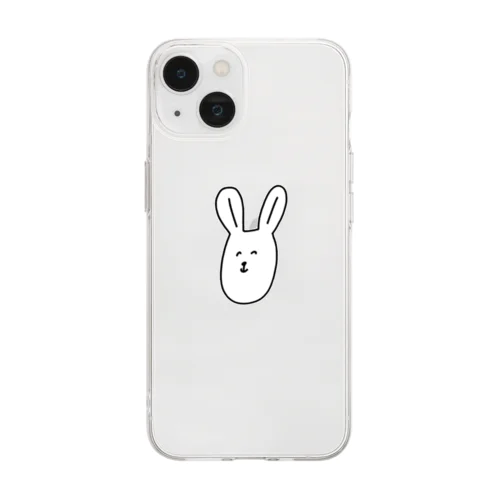 素朴なうささん Soft Clear Smartphone Case