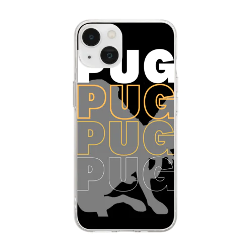 Pug silhouette Soft Clear Smartphone Case