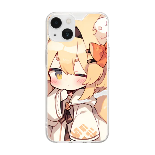 ミコン (Mikon) ver.3　狐の神様、きつね、キツネ Soft Clear Smartphone Case