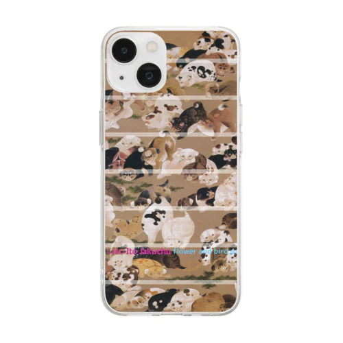 伊藤若冲 【世界の名画】 百犬図 犬 イヌ 子犬 日本画 花鳥画 奇想派 絵画 美術 Soft Clear Smartphone Case