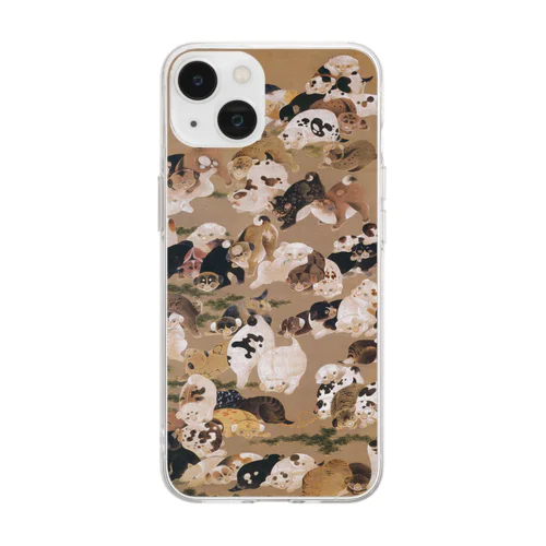 豪華な犬のパレード！伊藤若冲の「百犬図」 Soft Clear Smartphone Case